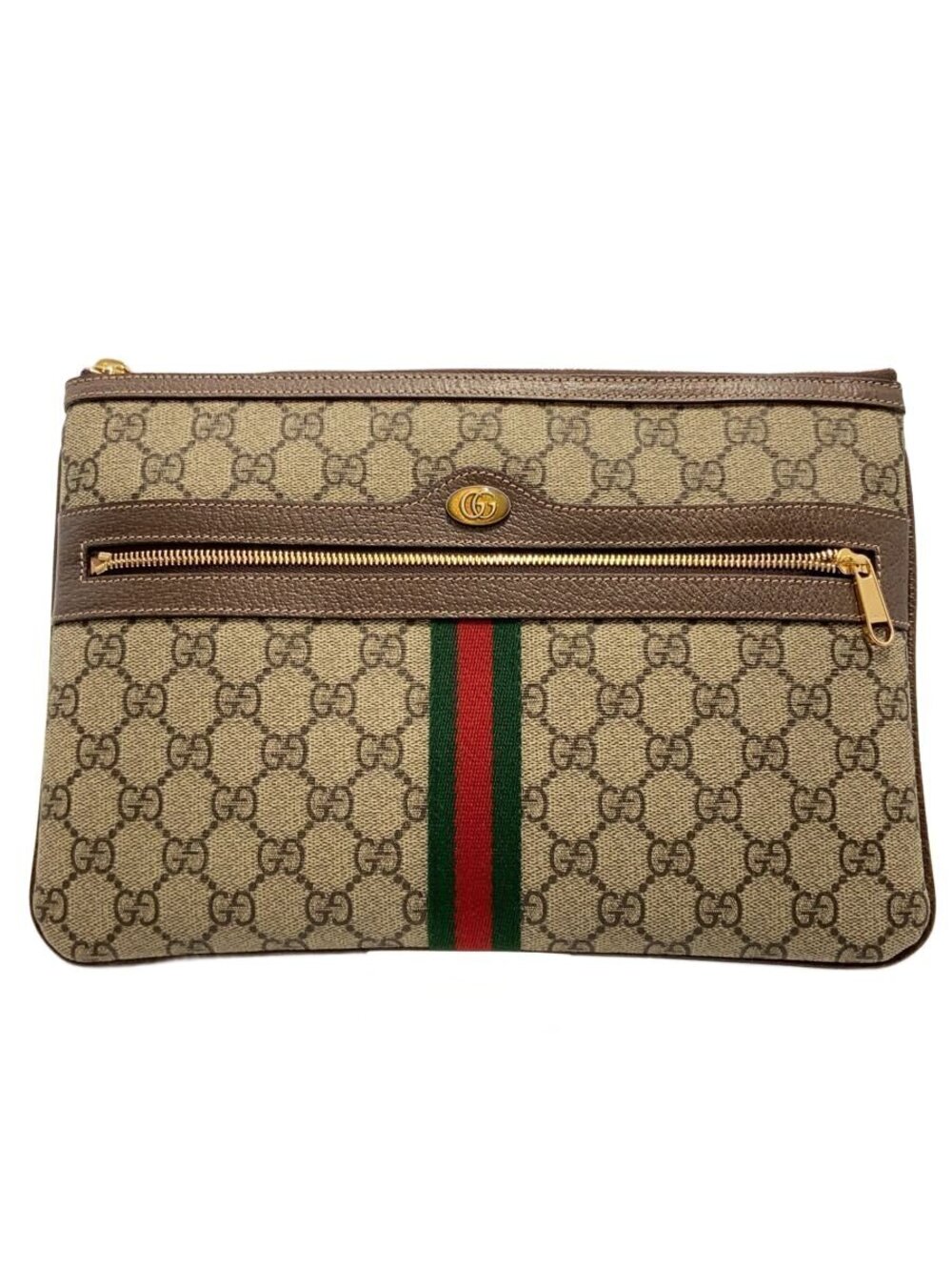 Gucci Clutch Bag GG Supreme Leather Brown All over